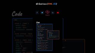 3D Social icons (HTML, CSS). #coding #frontendcourse #webdesign #html #webdevelopment.