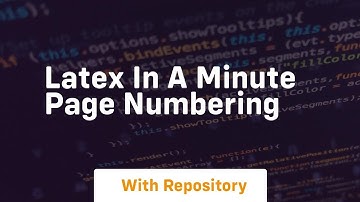 latex in a minute page numbering