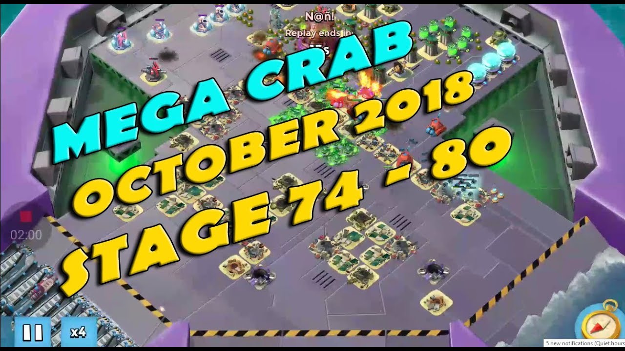 BOOM BEACH, MEGA CRAB OCTOBER 2018, Stage 74 to 80