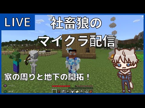 【マインクラフト】社畜狼のマイクラ配信　家の周りと地下の開拓！【vtuber】