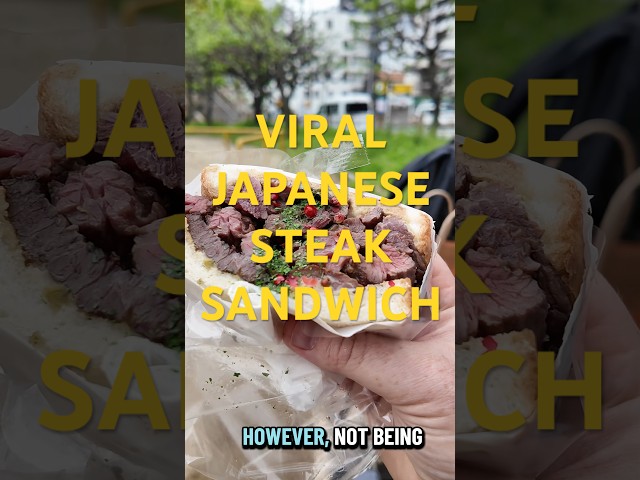 The viral 400g Japanese steak sandwich, in Japan! #japan #japanesefood #foodie #subscribe #crazy