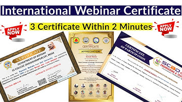 3 Free International Webinar Certificate | Free Certificate | Webinar Certificate