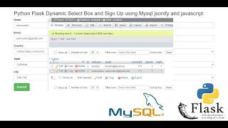 Python Flask Dynamic Select Box and Sign Up using Mysql jsonify and javascript