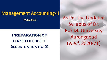 I B.Com T.Y Mgt. Accounting I 2.3 #Cash Budget I Illustration No.2 I English I