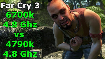 6700k vs 4790k Far Cry 3 ( both CPU´s @ 4.8 Ghz + Hyperthreading disabled )