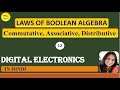 Laws of Boolean Algebra. Commutative, Associative and Distributive laws.