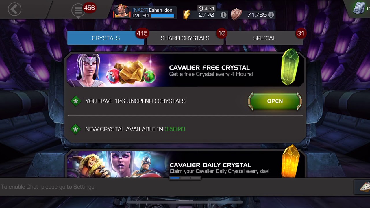 100+ Cavalier free crystal opening