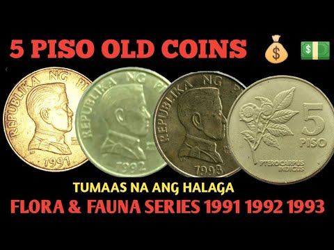 5 Piso Coins Flora And Fauna 1991 1992 1993 Malaki Na Ang Halaga