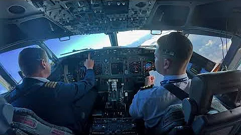 Pilot Cockpit View during Take Off at Brussel Airport - turbulence - Boeing 737 700