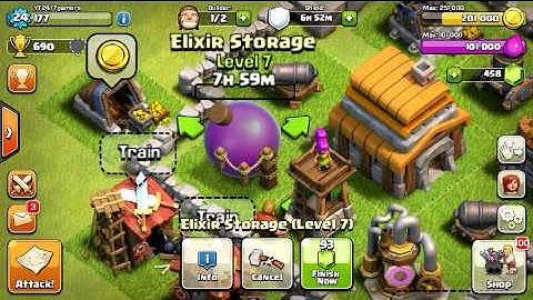 Clash Of Clans Upgrading Level 7 Elixer Storage