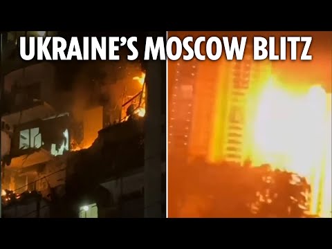 Ukraine unleashes massive kamikaze drone barrage on Russia as Moscow airports close & buildings burn