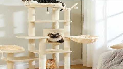 Cactus Tall Cat Tree for Large Cat Multi-Level Cat Tower for Indoor Cats Cat Condo with La
