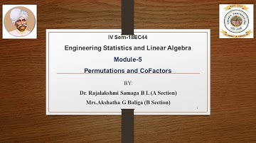 VTU ESLA 18EC44 M5 L2 Permutations and Co factors