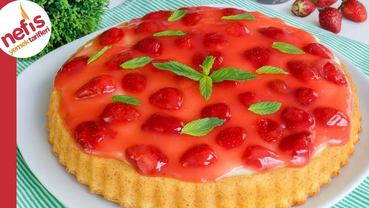 ÇİLEKLİ TART KEK TARİFİ 🍓 Yazın Favorisi Olacak Muhteşem Lezzet 👌🏻