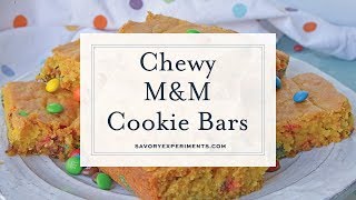 Chewy M&M Cookie Bars