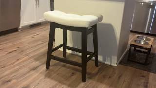 RNKSFX Counter Height Bar Stools Set of 3 - 24 Inch Modern Farmhouse Island Barstools
