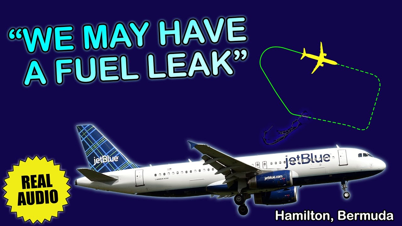 Suspected fuel leak. JetBlue Airbus A320 returned to Bermuda. Emergency