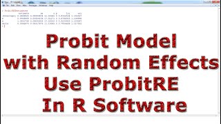 Probit Model with Random Effects Use ProbitRE With (In) R Software screenshot 1