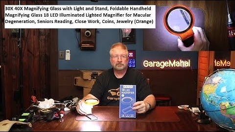 30X 40X Magnifying Glass with Light and Stand, Foldable Handheld Magnifying Glass 18 LED Lights