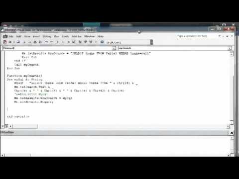 Video MsAccess 'Google-like' search box - youtube