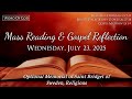 Today S Catholic Mass Readings And Gospel Reflection Wednesday July 23 2025 Today S Catholic Mass Readings And Gospel Reflection Wednesday July 23 2025