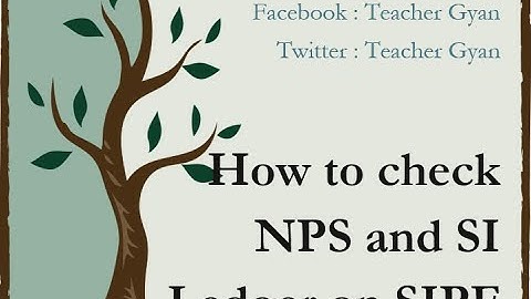 How to check NPS and SI ledger on SIPF portal