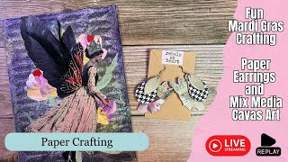 Making paper earrings and mix media canvas art on Mardi Gras
Thank you for watching my channel. I hope it brings you joy and inspiration. I also hope it gives you a sense of belonging within the paper crafting community. You can support my channel through a memembership if you like. It is $2.99 a month and is used as a tip jar.
https://www.youtube.com/channel/UCXrk0dTpgETigshDhcx02bw/join Making paper earrings and mix media canvas art on Mardi Gras