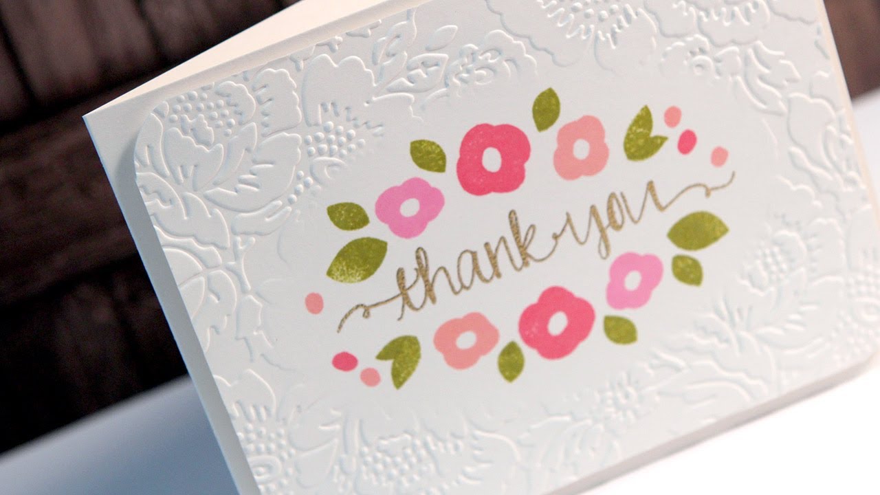 Thank You (Diffuser Embossing) - Make a Card Monday #225 kwernerdesign 2018