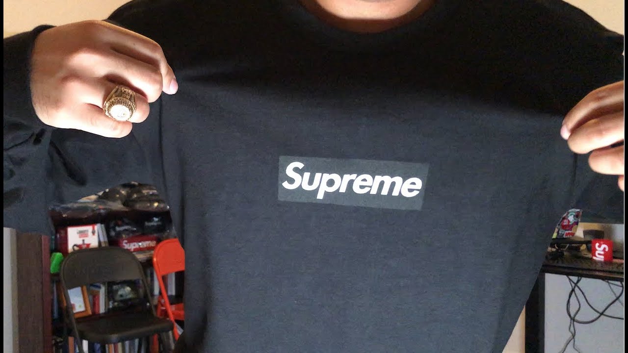 Supreme Box Logo Longsleeve Tee 2020 Unboxing + Fit Review in 4K! FW20 WK7  Black Colorway 