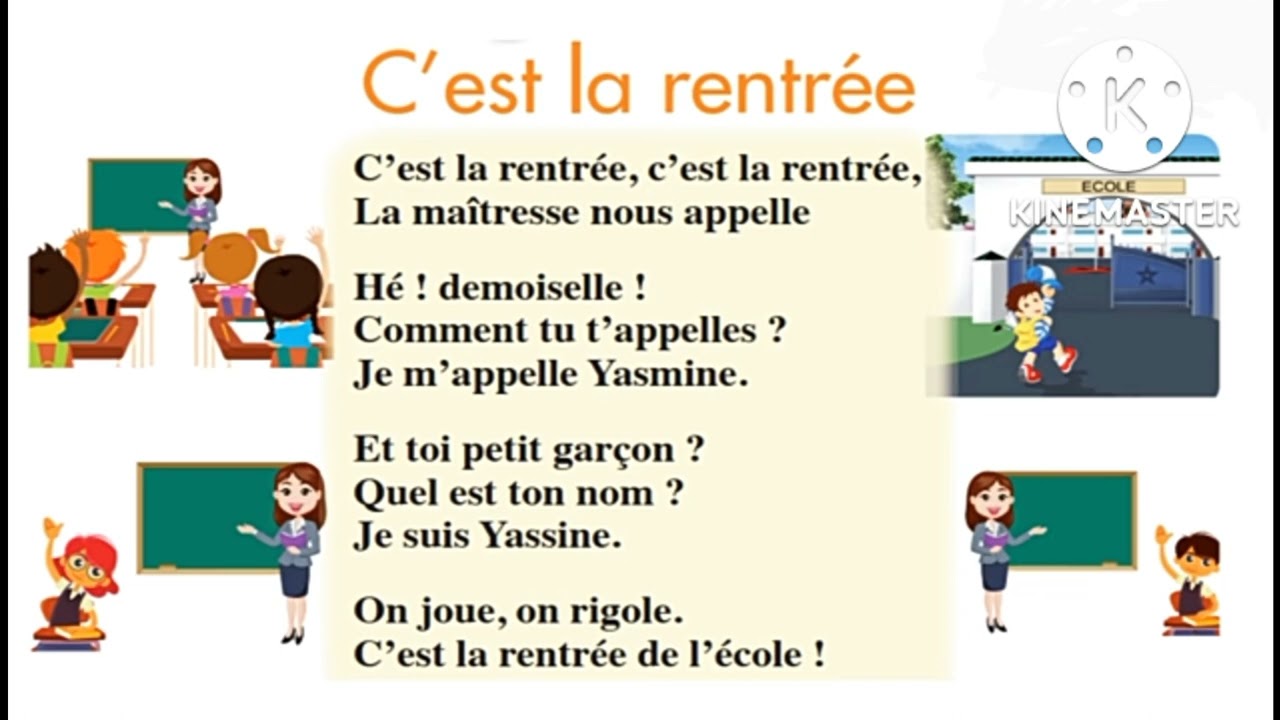 C'est la rentrée :comptine de 1AEP/ Dire, faire et agir /page 29.