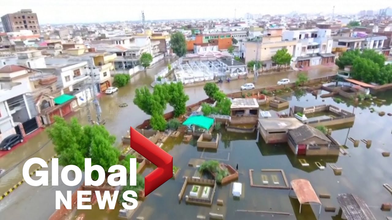 Pakistan floods: Drone footage captures submerged city as rains leave ...