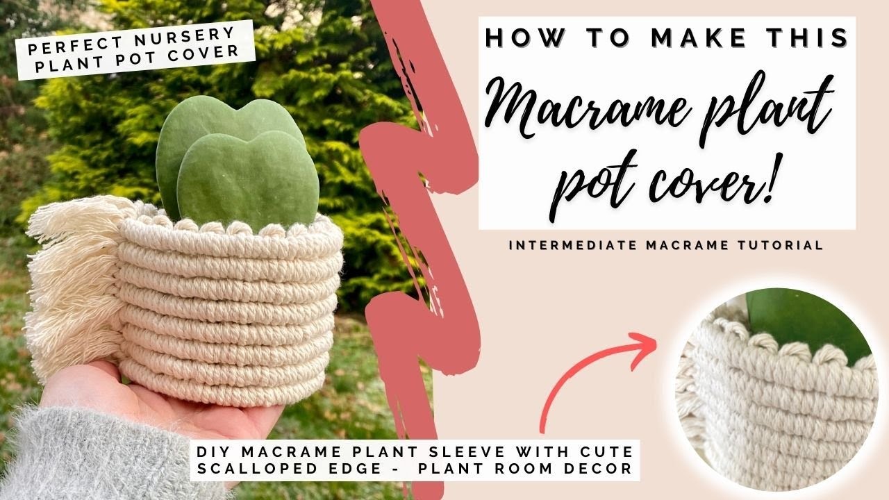 DIY Macrame Plant Pot Cover plant sleeve for nursery pots beginner