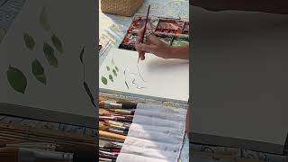My best tips for painting stems! Full tutorial linked above! #artshorts #watercolor #art