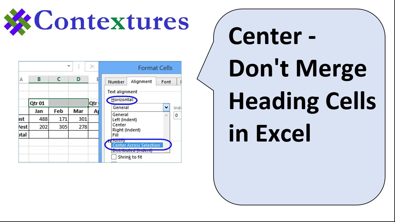 how to do merge and center in excel