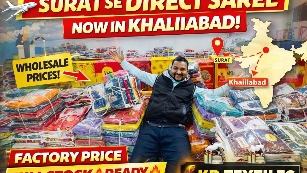 खलीलाबाद में साड़ियों का खजाना | साड़ी का पूरा खेल | Manufacturing Surat में, Price Khalilabad में