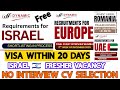 ISRAEL JOBS, DYNAMIC OFFICE ISRAEL DEMAND,  ISREAL WAREHOUSE WORKER REQUIREMENT, ISRAEL STEEL FIXER 