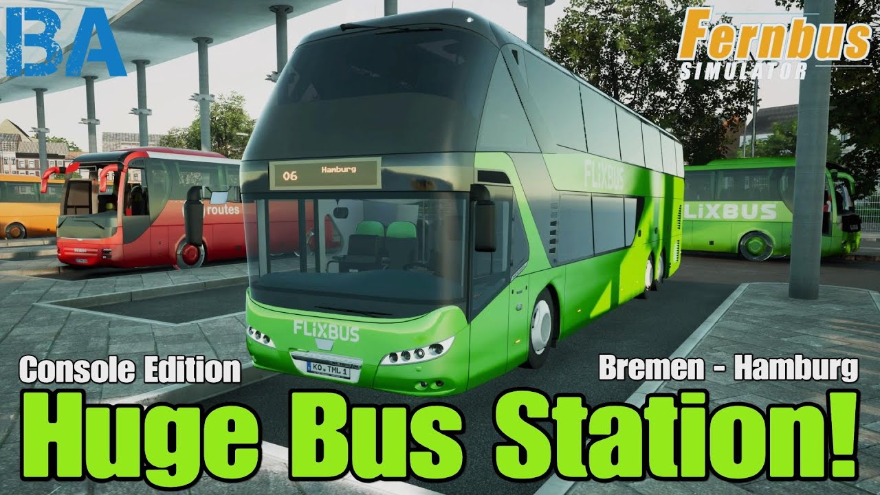 Huge Bus Station! - Neoplan Skyliner - Bremen To Hamburg - Fernbus Console