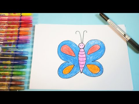 Video Cách vẽ con bướm đơn giản cho trẻ mầm non/ How to draw... - youtube