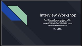 H.E.S.A. Interview Workshop 2021