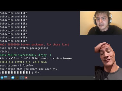 The Rock reacts to linux user installing firefox