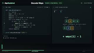 Decode Ways Explained: Dynamic Programming, Step by Step (Python)