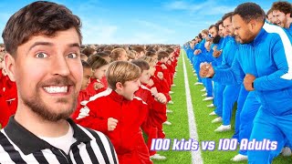 100 Kids vs 100 Adults For $ 500,000 || Mrbeeast lovers || @MrBeast