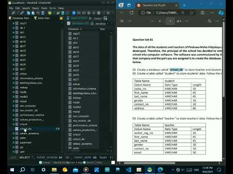 Data Base Task 01 Create a Database Using MySQL Workbench | 1st Year | Java Institute