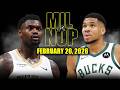 Milwaukee Bucks vs New Orleans Pelicans Full Game Highlights – February 20, 2026 | NBA Season