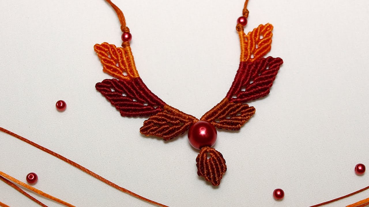 МАКРАМЕ КОЛЬЕ. MACRAME NECKLACE.