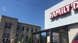 The dying family dollar in downtown Chippewa Falls Wisconsin