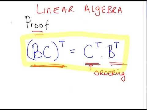 Linear Algebra - Transpose Matrices Proof