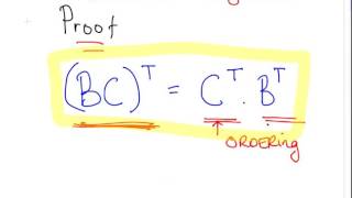 Linear Algebra - Transpose Matrices Proof