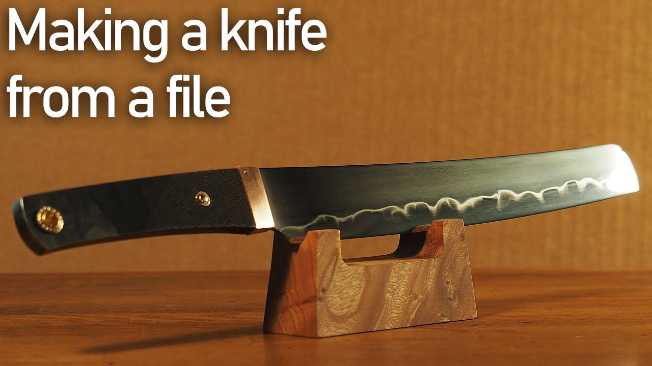 ヤスリで日本刀みたいなナイフ作ってみた。/ Making a knife from a 