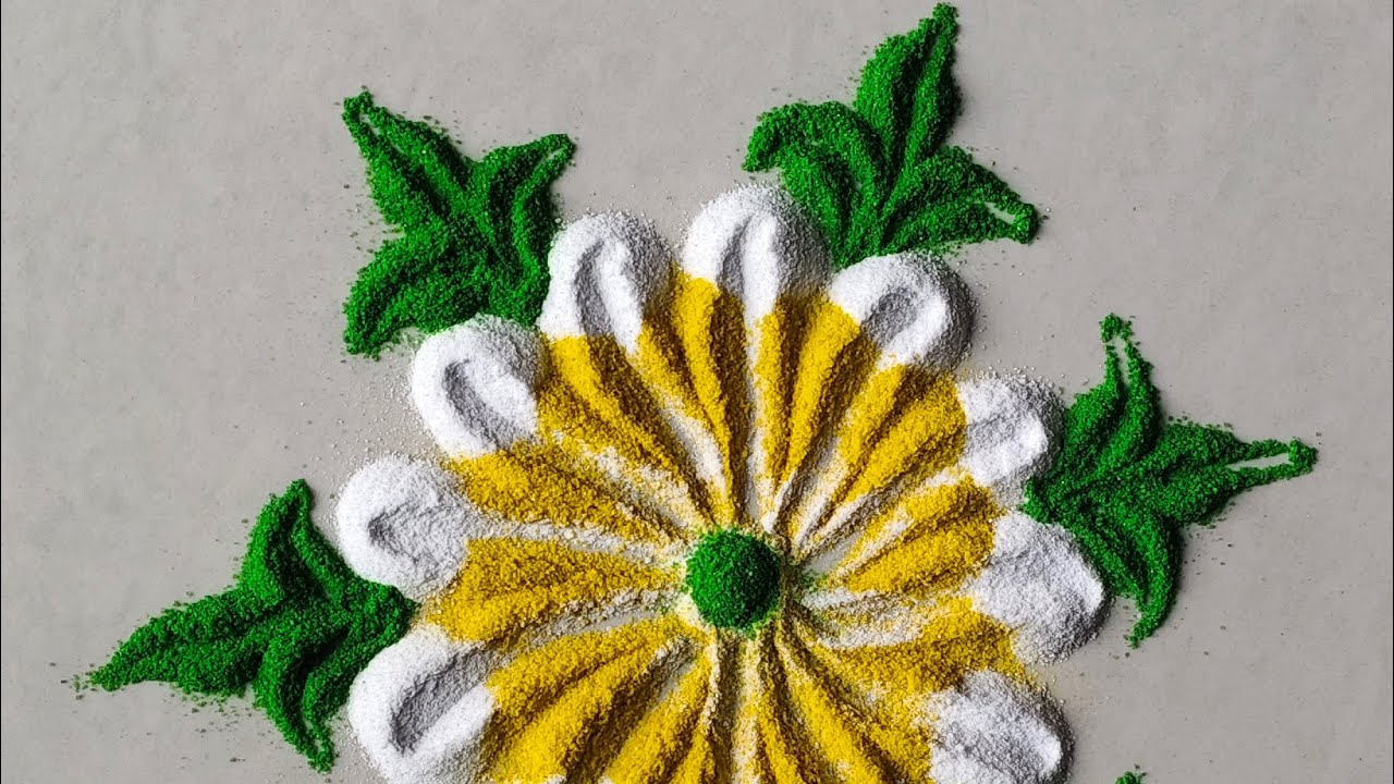 साध्या पद्धतीने काढलेली रांगोळी डिझाइन 🌼#rangoli 